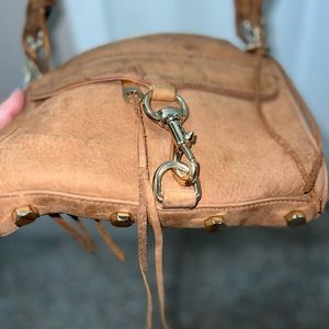 Rebecca minkoff crossbody tassel bag , camel suede